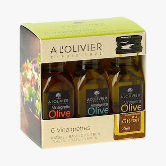 Coffret 6 Vinaigrettes à l'huile d'olive et vinaigre balsamique aromatisées A l'Olivier