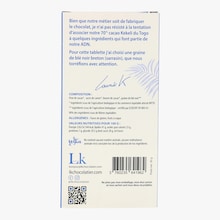 Chocolat noir 70 % cacao au blé noir torréfié (Sarrasin) Laurent K