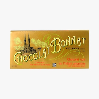Tablette Chocolat noir au praliné amandes Bonnat