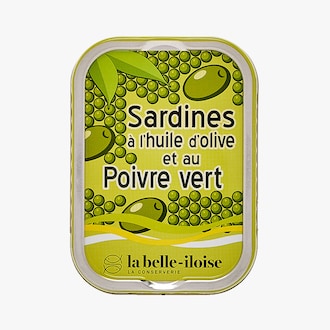 Sardines à l'huile d'olive et au poivre vert Conserverie la Belle-Iloise
