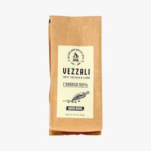 Grains de café torréfiés au feu de bois - 100 % arabica Vezzali