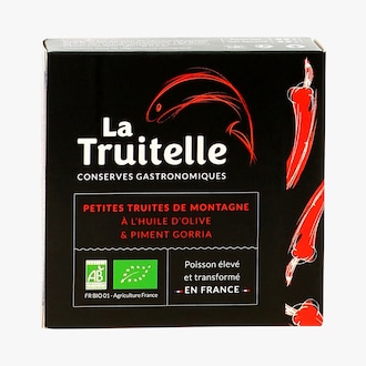 Petites truites de montagne à l’huile d’olive et au piment gorria bio La Truitelle