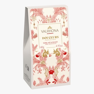 Douceurs chocolat noir, au lait et dulcey Valrhona