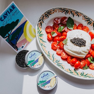 Salade de tomates, burrata et caviar Recette imagin&eacute;e par la maison Kaviari