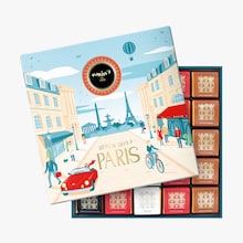 Coffret métal Paris - 50 carrés de chocolat assortis Maxim’s de Paris