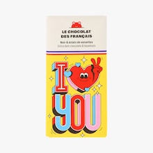 Tablette chocolat noir et éclats de noisettes biologiques Le Chocolat des Français