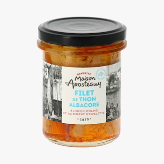Filet de thon albacore &agrave; l&rsquo;huile d&rsquo;olive et au piment d&rsquo;Espelette Maison Arosteguy