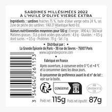 Les sardines de Bretagne à l'huile d'olive vierge extra - Millésime 2022 La Grande Épicerie de Paris