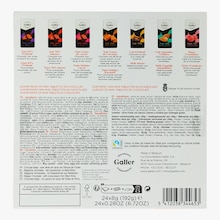 Tablettes de chocolat noir, lait et blanc Galler