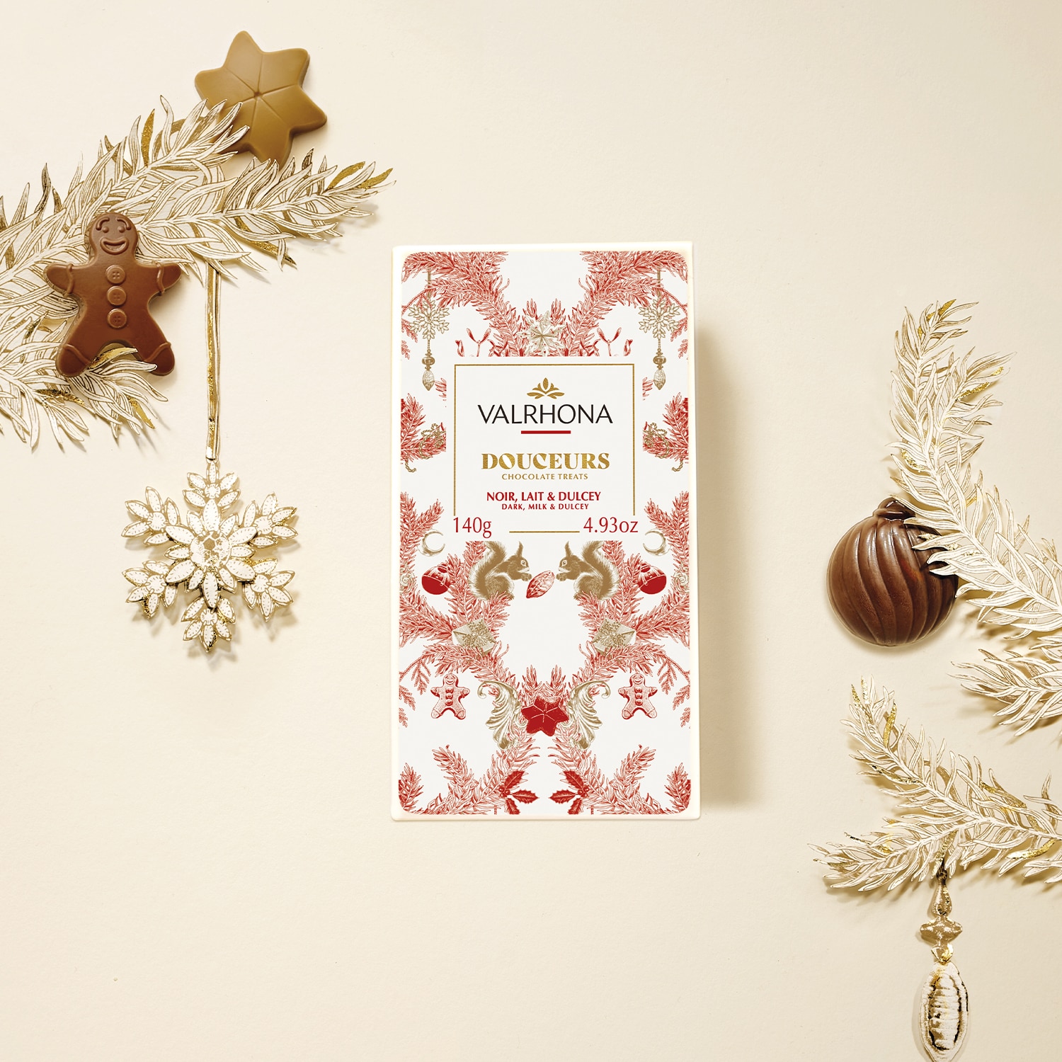 Douceurs chocolat noir, au lait et dulcey Valrhona