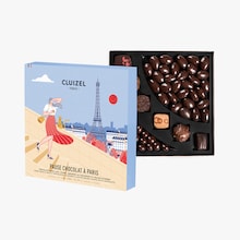 Bonbons de chocolats noir, lait, ivoire, amandes au chaudron Cluizel